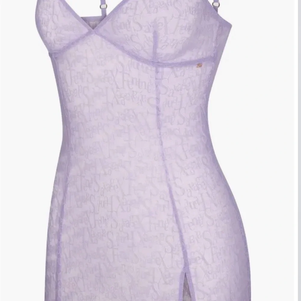Savage X Signature Script Slip Lace Nightie in‎ Lavender Lingerie